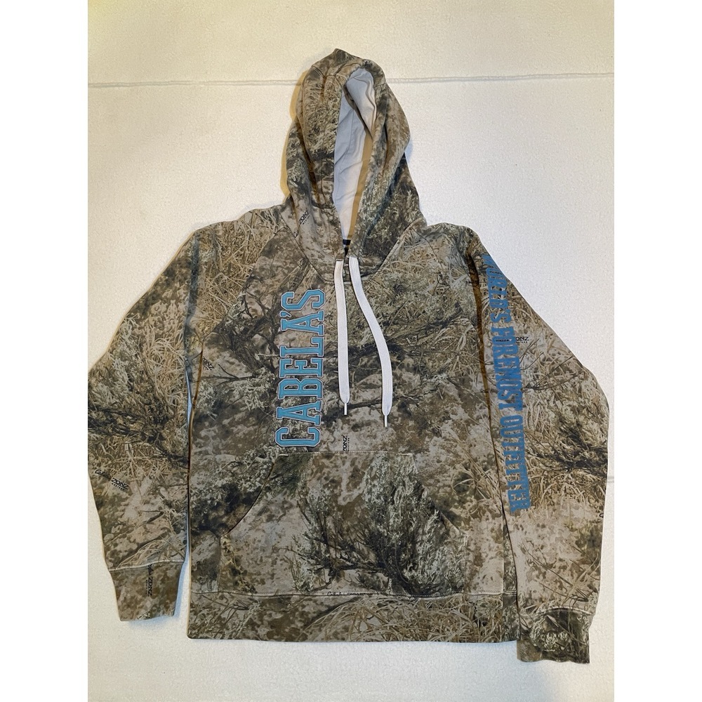 Camo Hoodie Desert Shadow Camouflage Pullover Cabela's Size Small Hunting Y2K